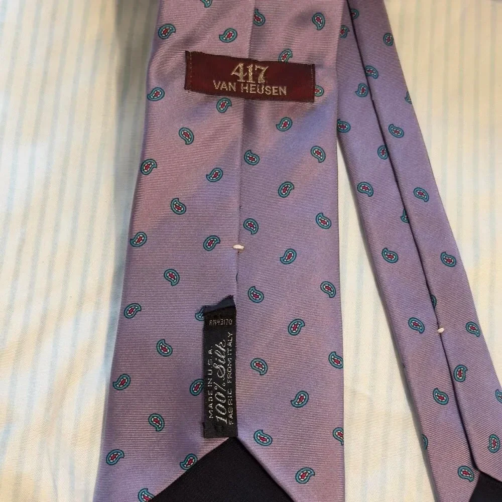 Van Heusen purple paisley silk tie #silk #tie